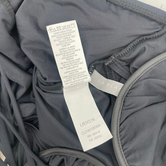 La Blanca Swimsuit SZ 4 Island Goddess Ruched Black One Piece Wired Padding NWT - Picture 14 of 16